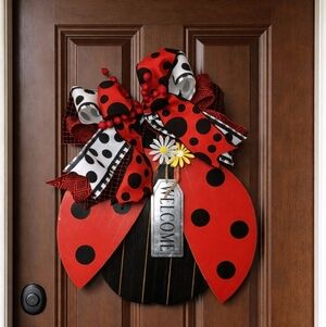 Wooden Lady Bug Door Hanger